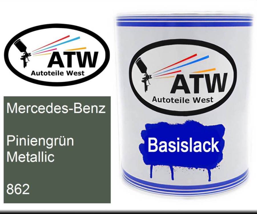 Mercedes-Benz, Piniengrün Metallic, 862: 1L Lackdose, von ATW Autoteile West.